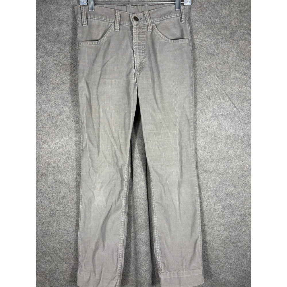 Vintage Levis 519 Corduroy Pants Mens 30x28 Grey Slim Straight Leg SF 207